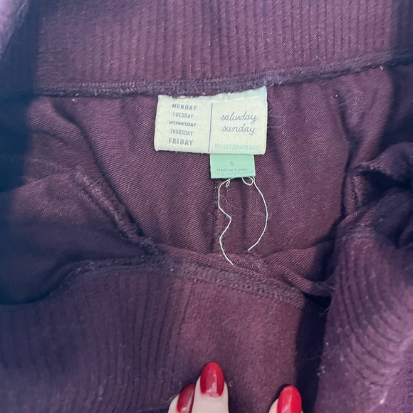 Saturday Sunday Anthropologie Joggers Purple Lounge Sweatpants Plum Suha small - Picture 7 of 9